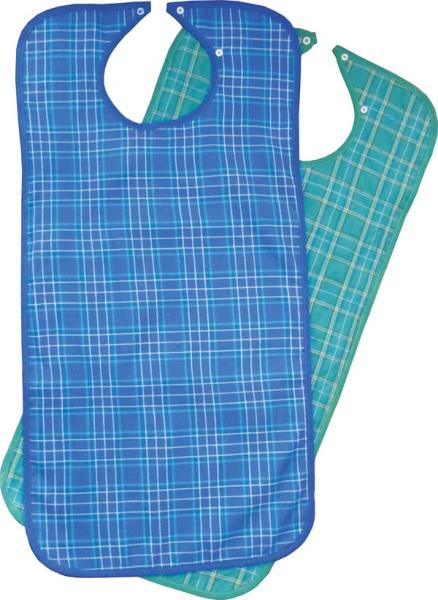 Esslätzchen mit Druckknopfverschluss grün kariert